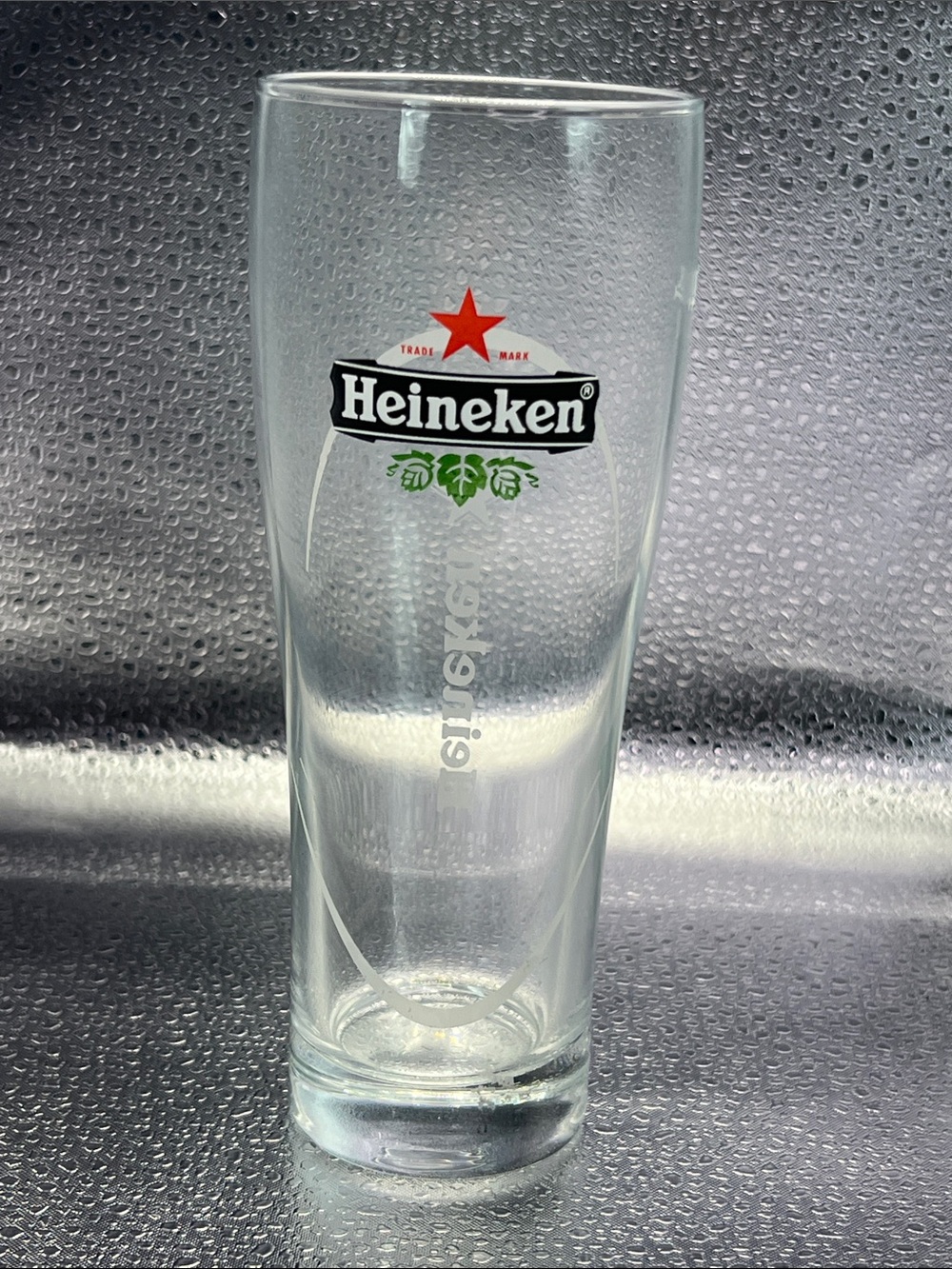 Branded Clear Pilsner Glass with Red Star